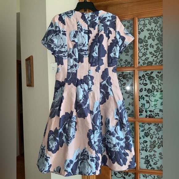 NWT BIGIO collection Sz 10 pink/Blue Floral Midi Dress - Picture 11 of 11